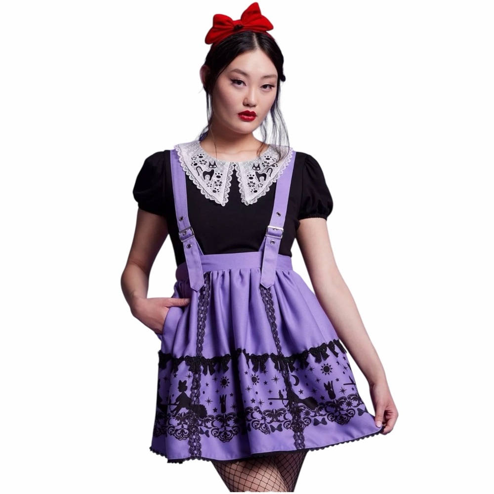 Her Universe Studio Ghibli Kikis Delivery Service Purple Suspenders Skirt Large
